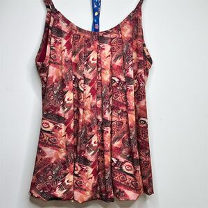 Ashley Stewart Sleeveless Paisley Blouse Multicolor Scoop Neck Size 12W …